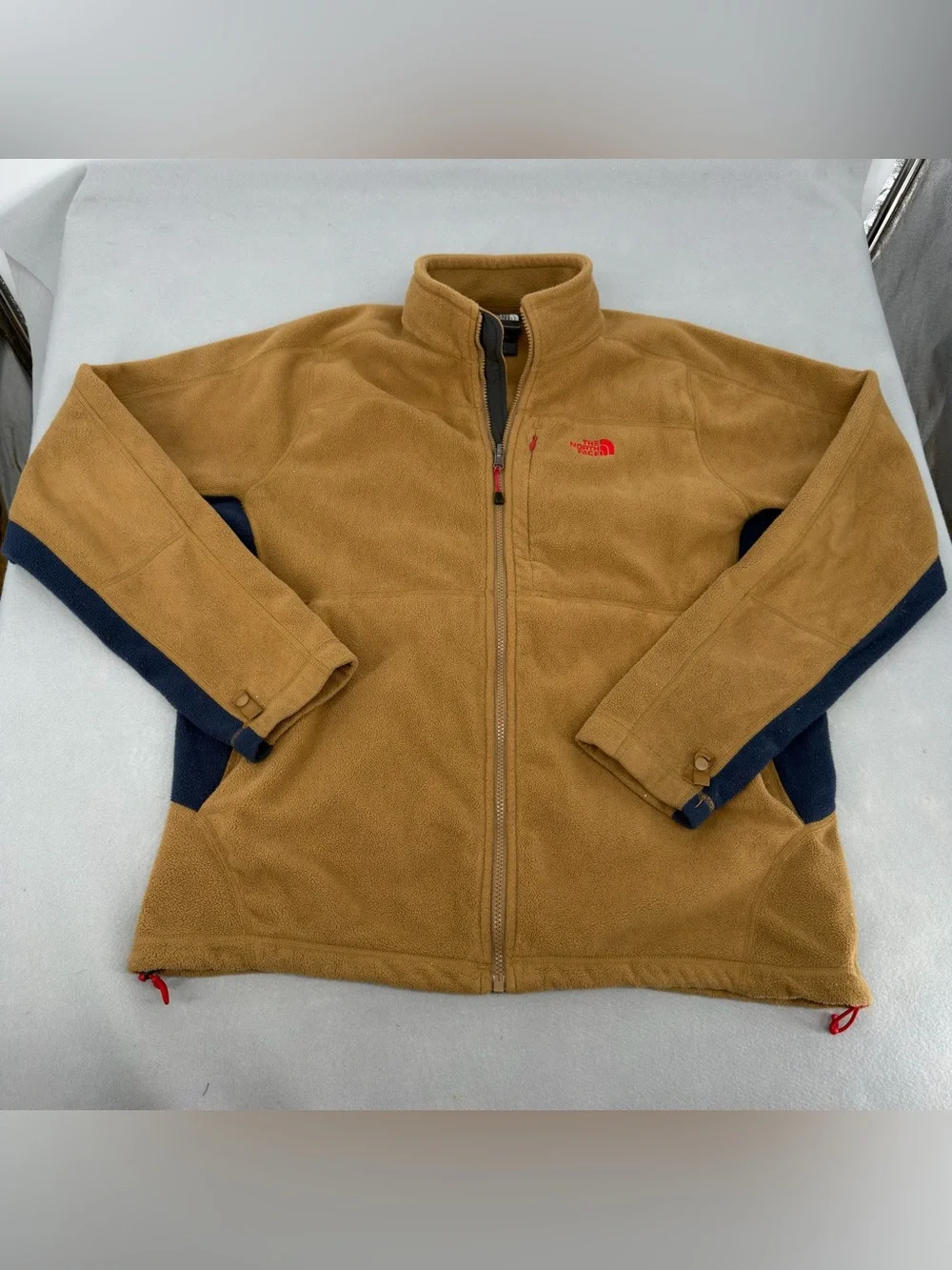 The North Face Brown Blue Full Zip Fleece Jacket Large Mens